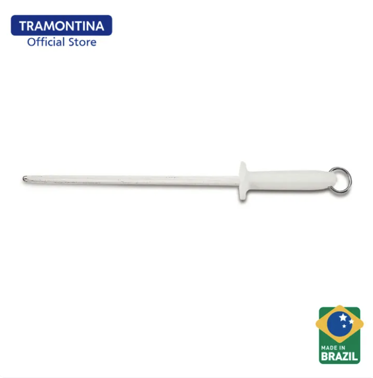 Tramontina 10" Stainless Steel Grooved Knife Sharpener with Antibacterial Handle